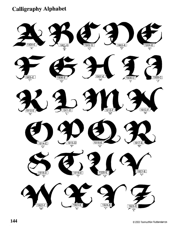 Calligraphy Alphabet December 2012