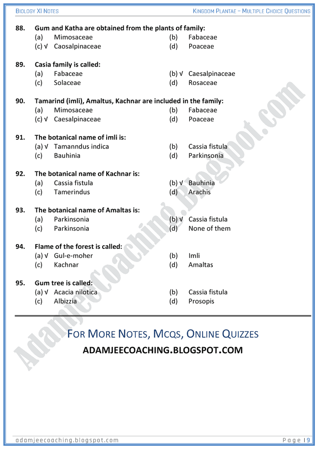kingdom-plantae-mcqs-biology-11th