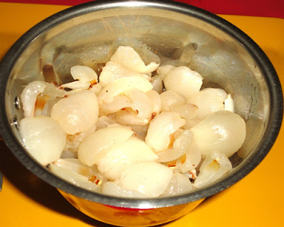 lychee flesh in a mixer jar