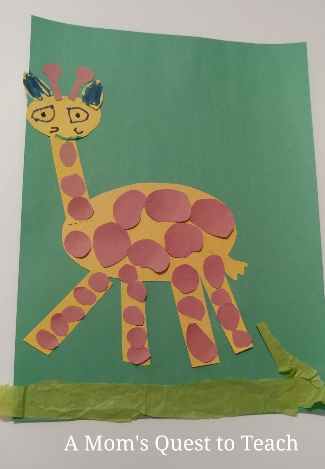 A Mom's Quest to Teach Crafts Construction Paper Giraffe