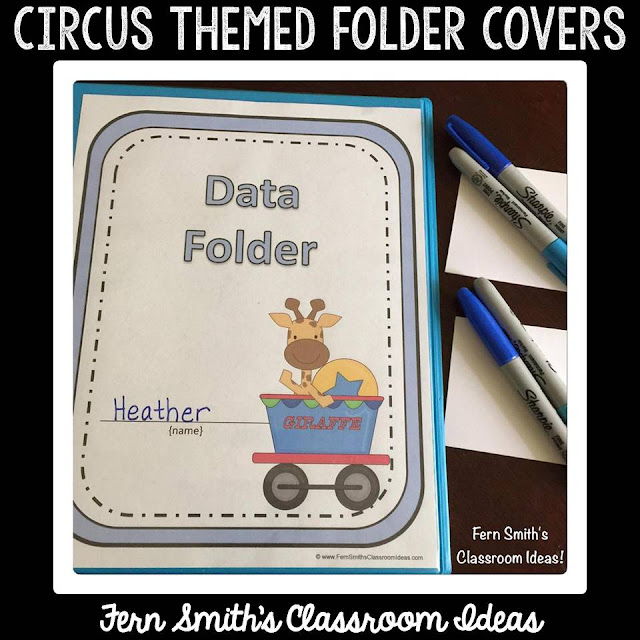 Student Binder Covers - Circus Fun Student Work Folder Cover  Do you use student daily work folders in your classroom? I love how it helped keep my students organized.  Even in first grade they were able to pull out their RED CENTER folder. This helped to eliminate missing work and work stuffed into the back of the desk, that normally would never be seen again!  The circus is a timeless theme, children love the animals, clowns and the circus acts. Is the circus your classroom theme? If so, you will love how inexpensively these folder covers can help with your classroom management. The students can keep certain folders in their desk and other folders, for example, their Homework Folder, can be in a bucket at the door for a parent volunteer to stuff each day.