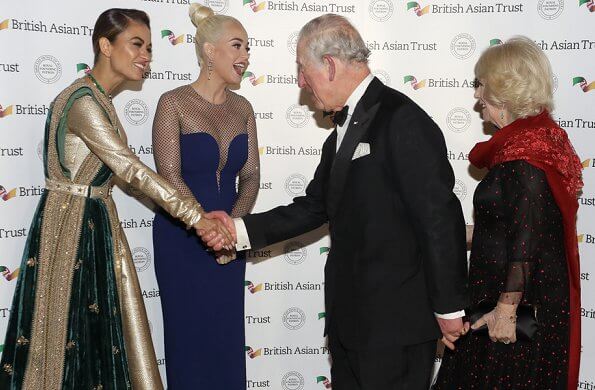 Prince Charles, the Duchess of Cornwall, American musician Katy Perry and Indian businesswoman Natasha Poonawalla