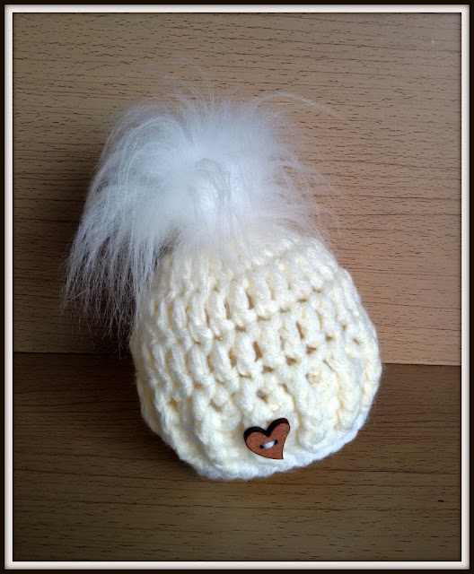 Handmade Little cream fur pom pom baby photo prop Hat size newborn eBay
