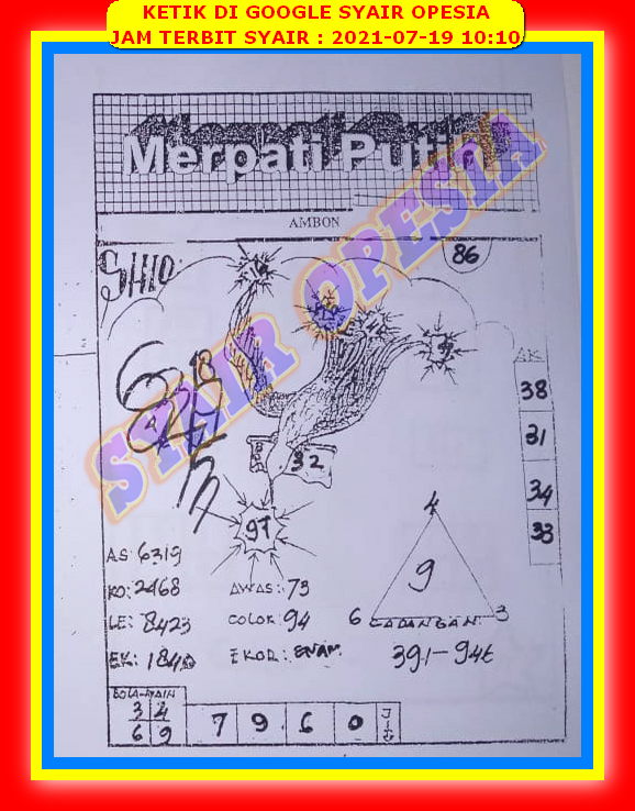 Syair Togel Sgp 19 Juli 2021 Forum Syair Asiktoto