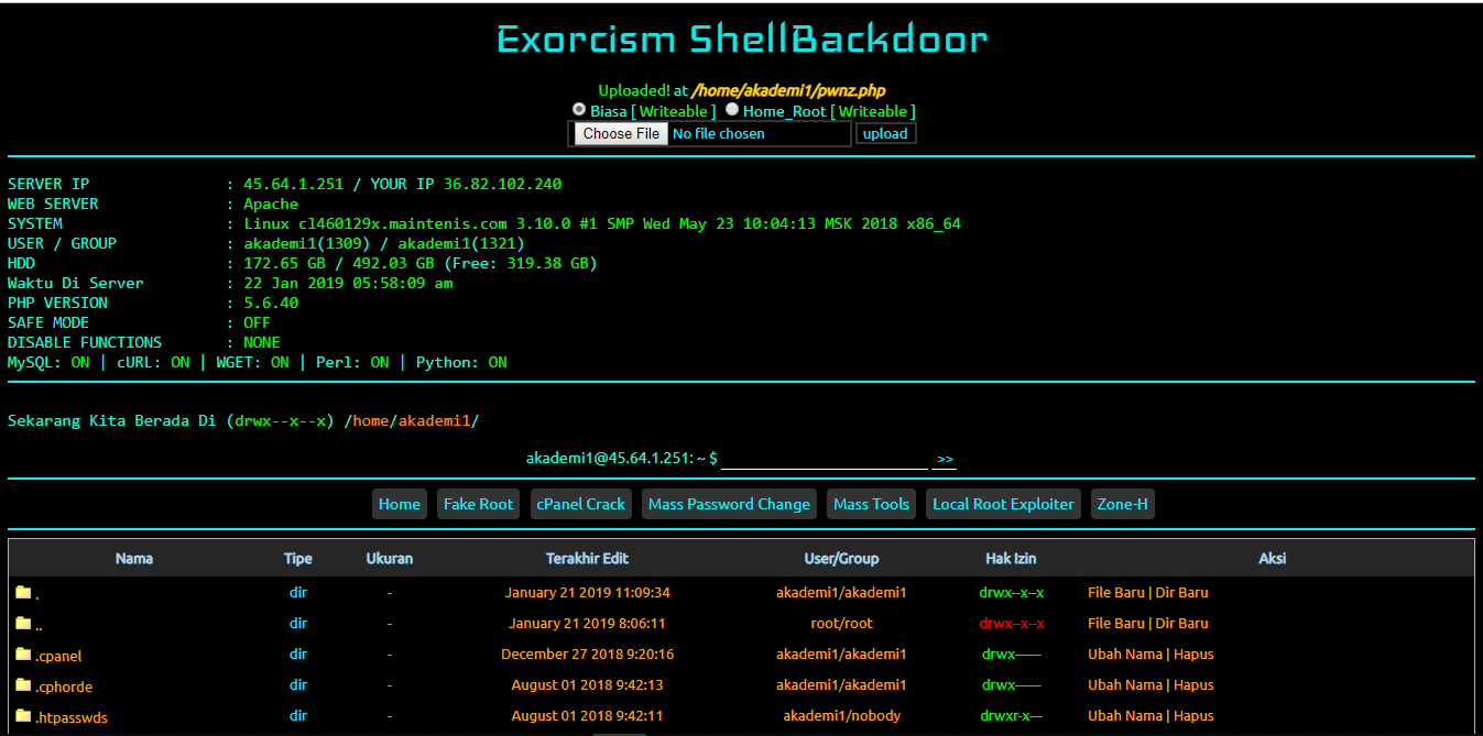 Cara Deface dengan Metode Fake Root Index Attacker