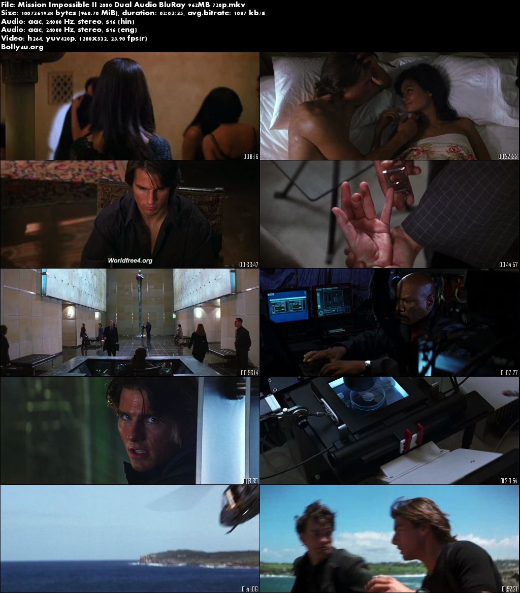 Mission Impossible II 2000 BRRip 350MB Hindi English Dual Audio 480p Download