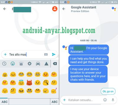 Tampilan chatting Google Allo Tampilan chatting Google Allo