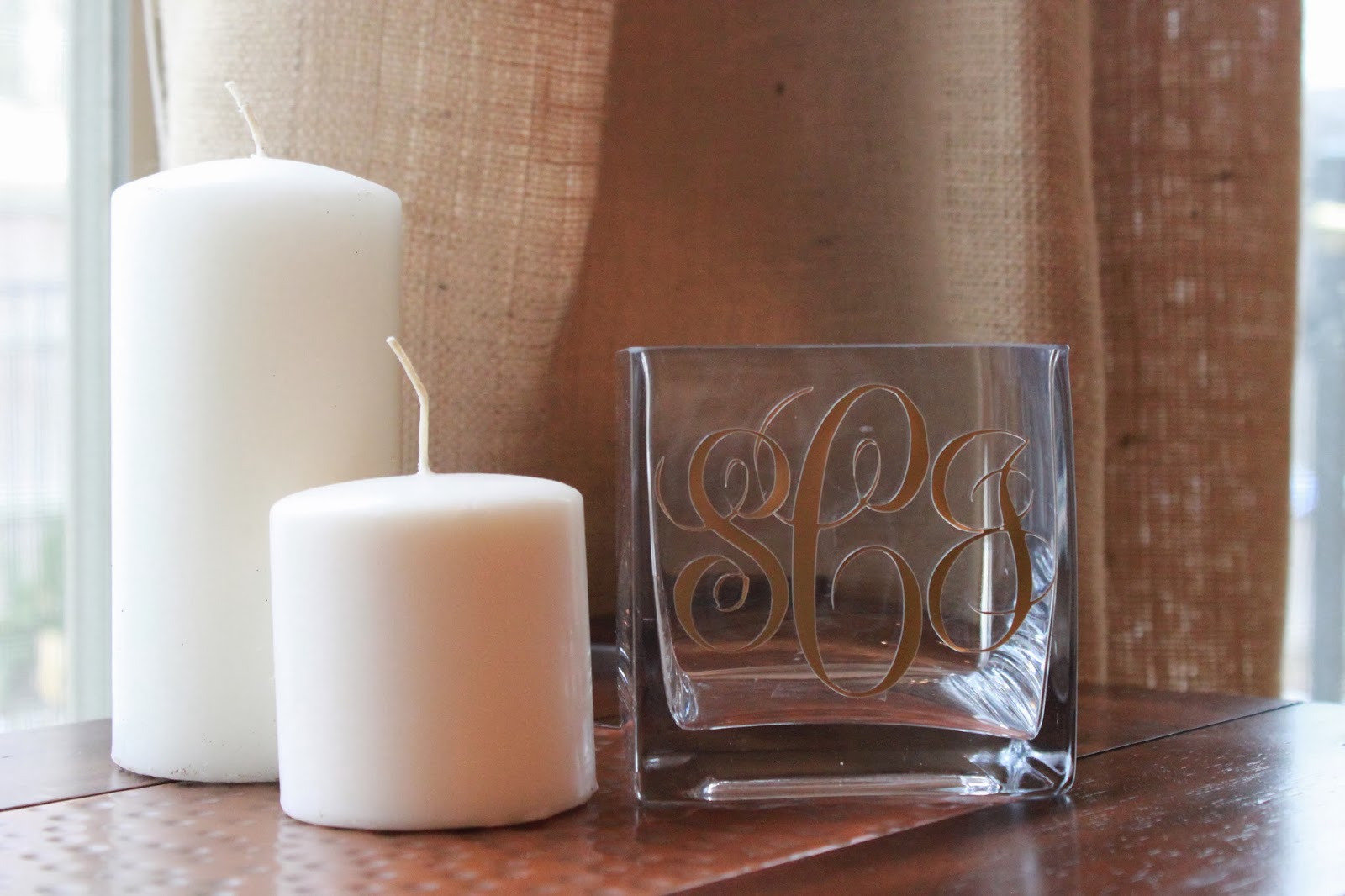 Crafty Texas Girls DIY Monogram Candle Holder