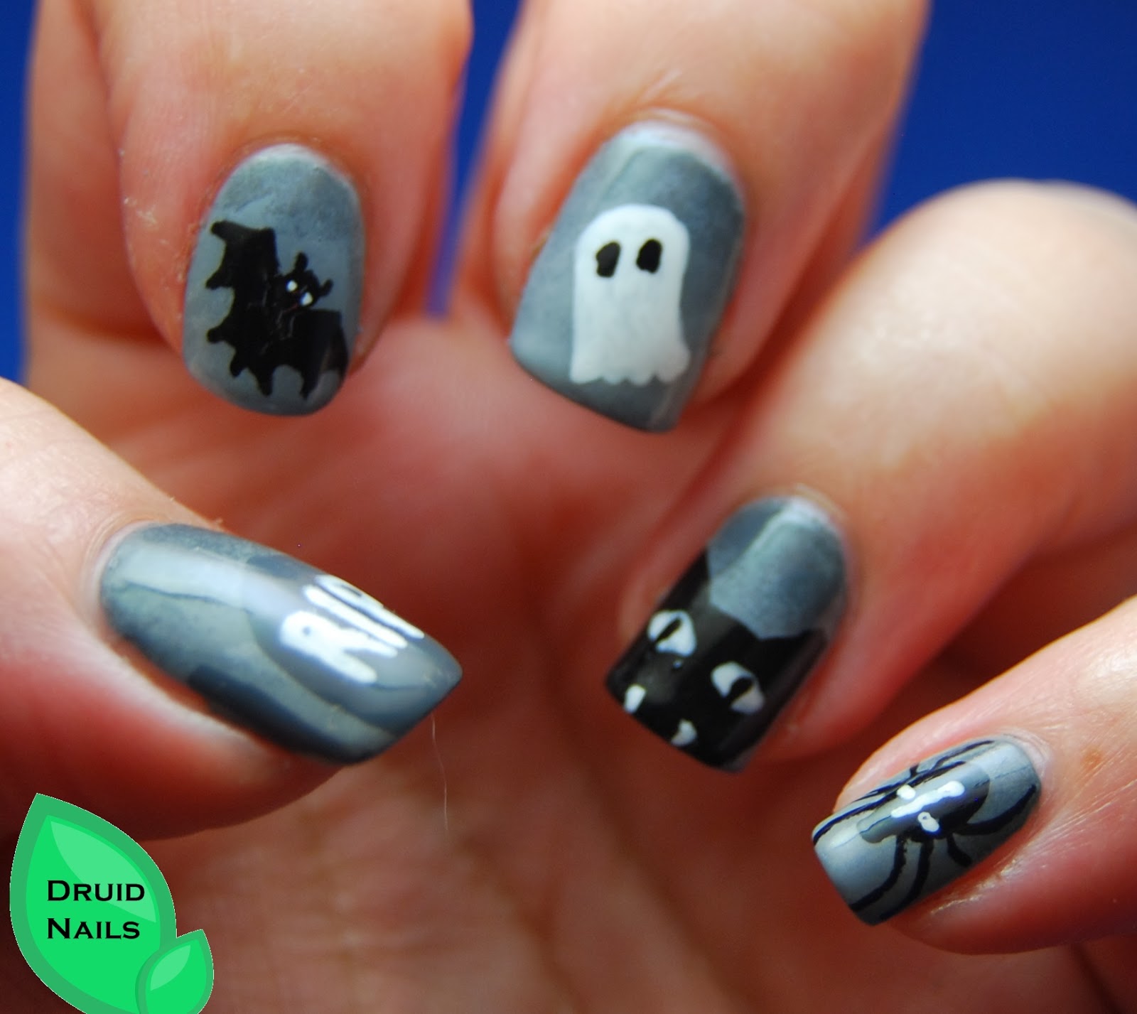 Druid Nails: Monochrome Halloween