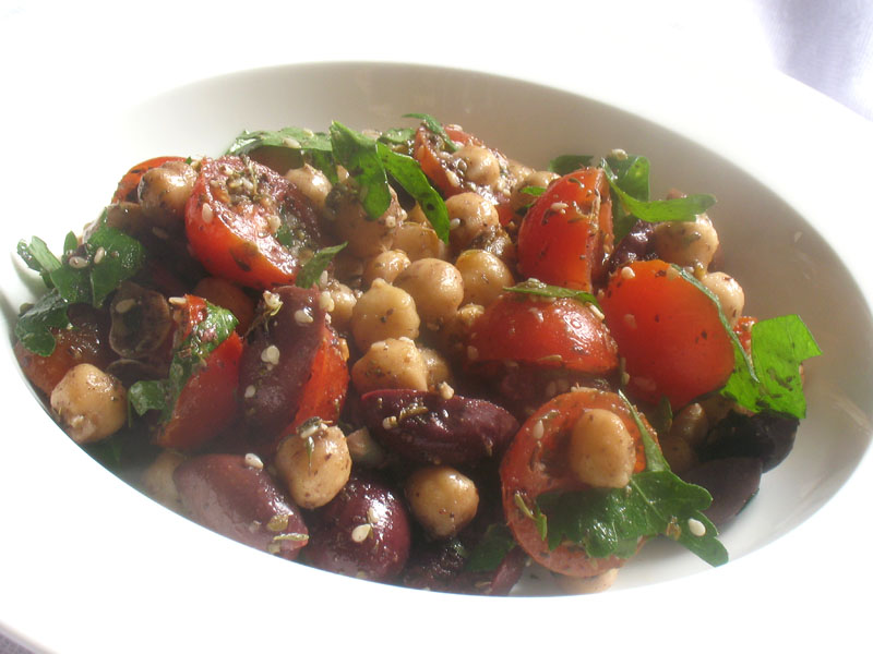 Chickpea Olive Salad with Za'atar and Cherry Tomatoes | Lisa's Kitchen ...