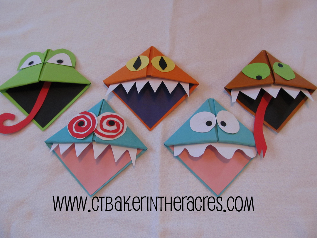SPARKLY LADIES! Monster Origami Bookmarks