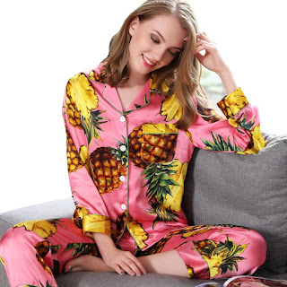 19 Momme Designer Printed Hot Pink Silk Pajama Set
