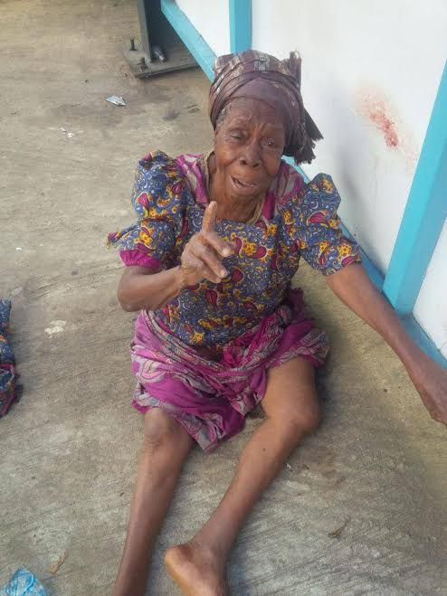 3 Photos: Old woman stranded at Costain BRT bus shelter, Lagos
