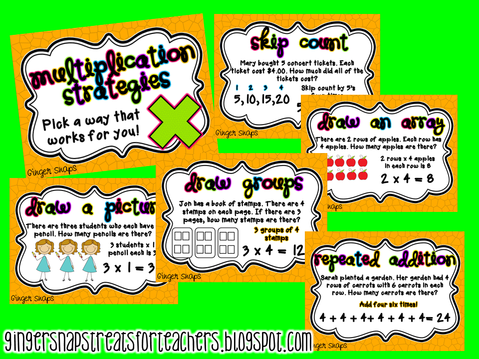 Ginger Snaps: Multiplication Facts Strategies Poster Pack
