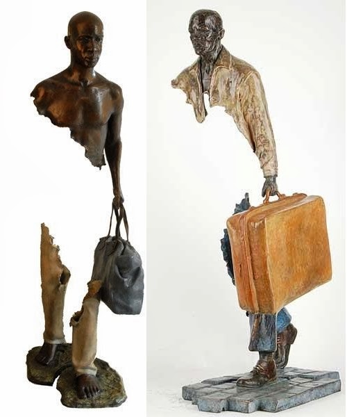 10-French-Artist-Bruno-Catalano-Bronze-Sculptures-Les Voyageurs-The-Travellers-www-designstack-co