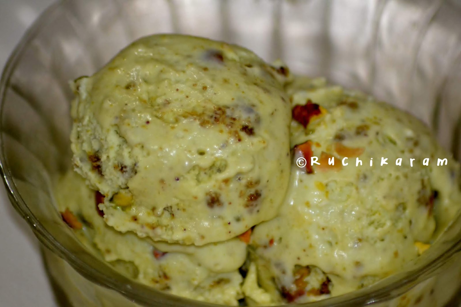 Ruchikaram Pista Ice Cream at Home Creamy Pistachio Ice Cream in 3