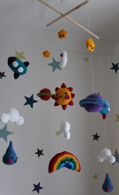Happy Day baby mobile with planets and rockets