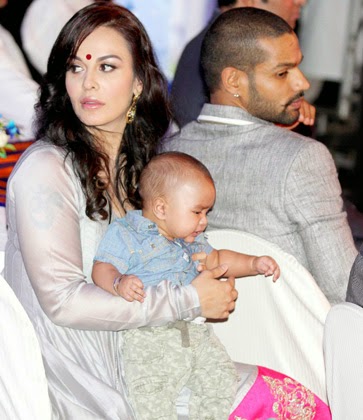 Indian Cricketer Shikhar Dhawan with Wife Ayesha Mukherji & Son Zoravar Dhawan | Indian Cricketer Shikhar Dhawan Family Photos | Real-Life Photos