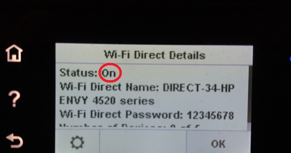 hp printer wifi password default
