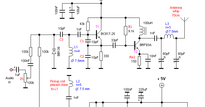 500mW PLL FM transmitter 88-108MHz - The Circuit