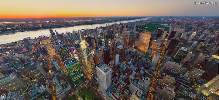 New York City, USA - 12 Incredible 360° Aerial Panoramas of Cities Around the World