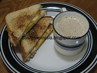 Egg and Cheese Toast with Coffee