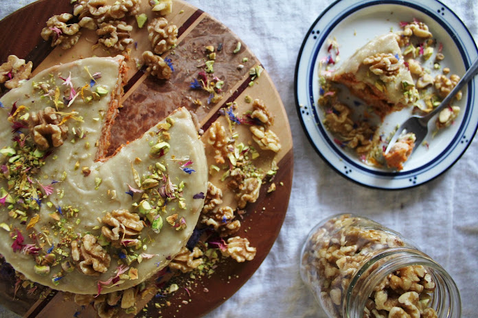 Raw Carrot Cake with Cashew Cream