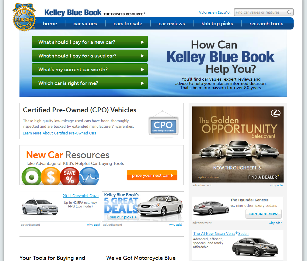 Kelley Blue Book Kelley Blue Book Used Car Values 98