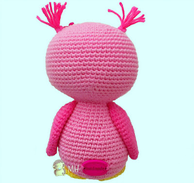 Amigurumi Pink owl free crochet pattern