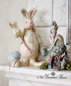 The Decorated House. Vintage Style Bunny for Easter 