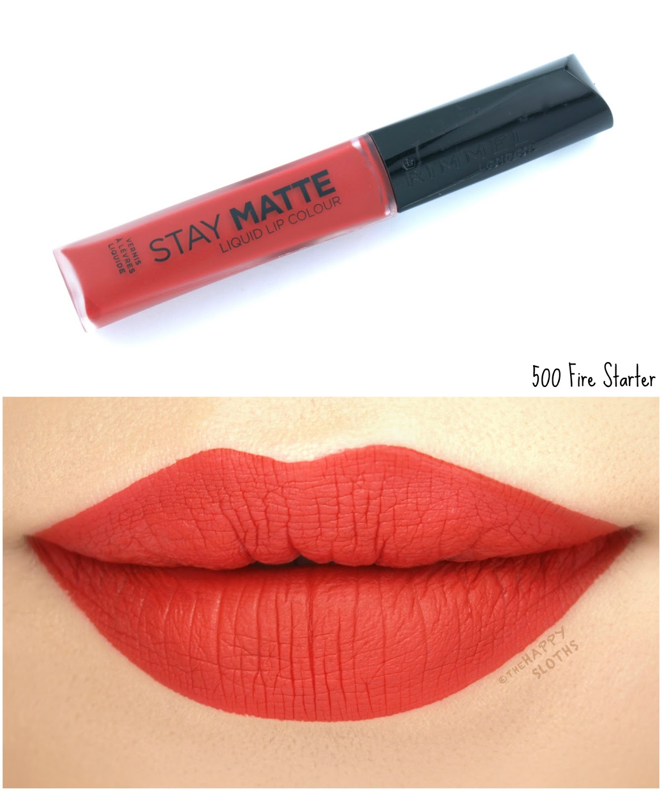Rimmel London Stay Matte Liquid Lip Colour | 500 Fire Starter: Review and Swatches