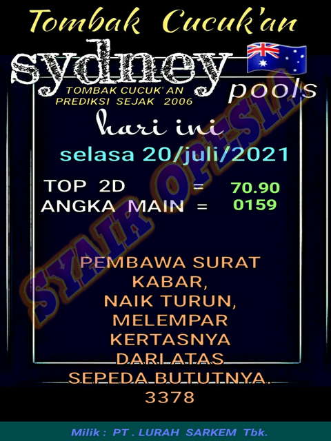 1 New Message Kode Syair Sydney 20 Juli 2021 Forum Syair Togel Hongkong Singapura Sydney