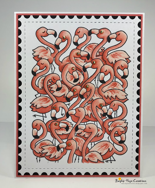 Flamingo Card by August Guest Designer Kara Pogreba | Flamingo Flock Stamp Set by Newton's Nook Designs #newtonsnook #handmade 