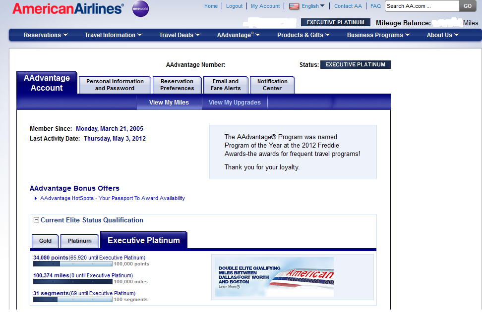 american airlines executive platinum desk phone number