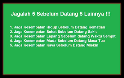Jagalah 5 Sebelum Datang 5 Lainnya Jagalah 5 Sebelum Datang 5 Lainnya