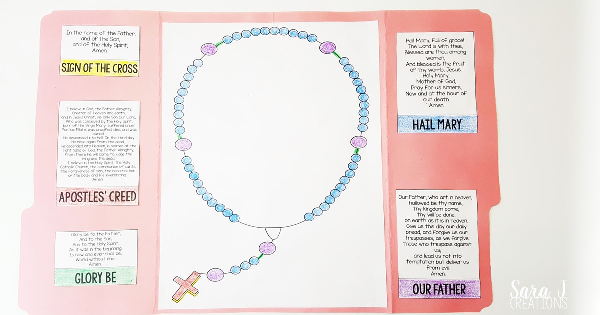 This lapbook is an awesome tool to teach Catholic kids how to pray the Rosary. 