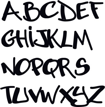 Graffiti Letters font, Graffiti Alphabet A-Z