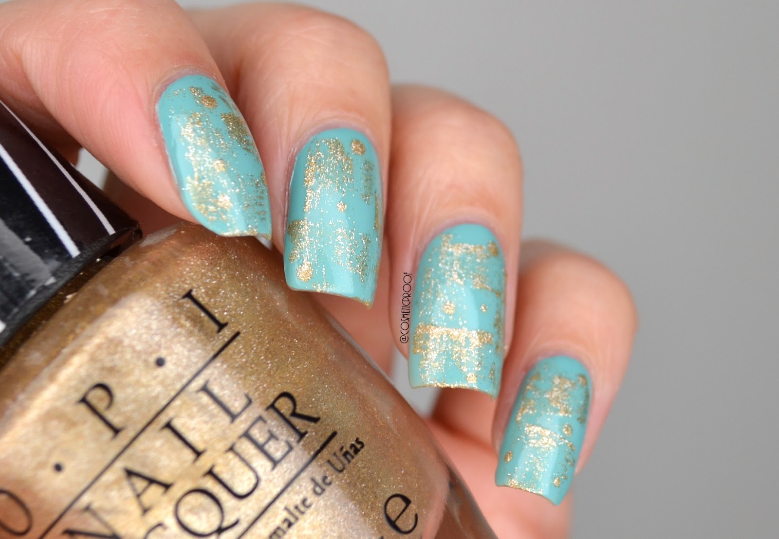 NAILS Gold Dry Brush ManiMonday Cosmetic Proof Vancouver beauty