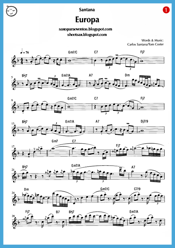 Europa+saxo+tenor+pag+1.png 600×848 píxeles Partituras, Musica