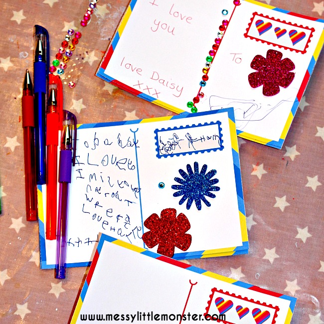 free printable postcards for kids messy little monster postcard for kids