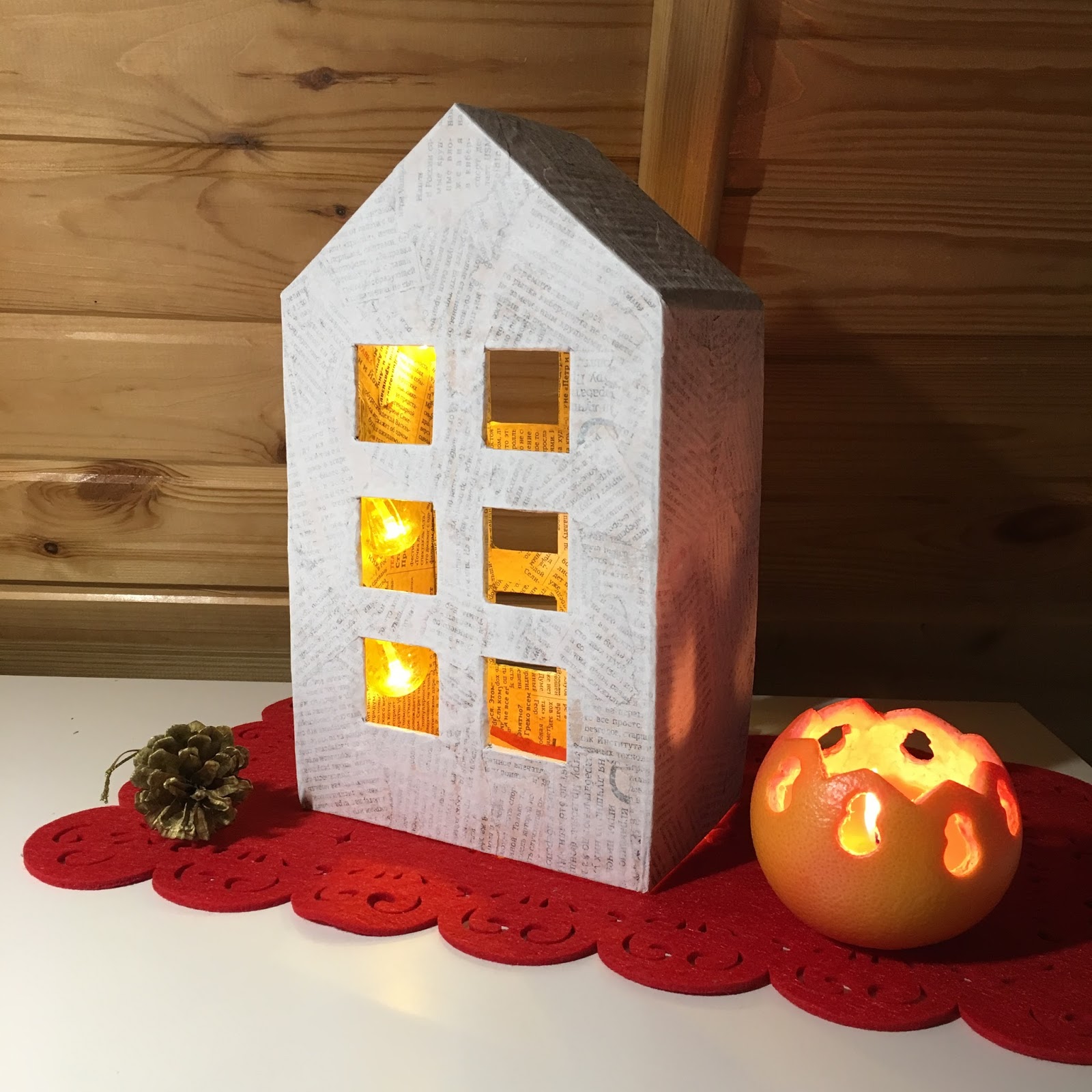 Домики ночник из картона своими руками