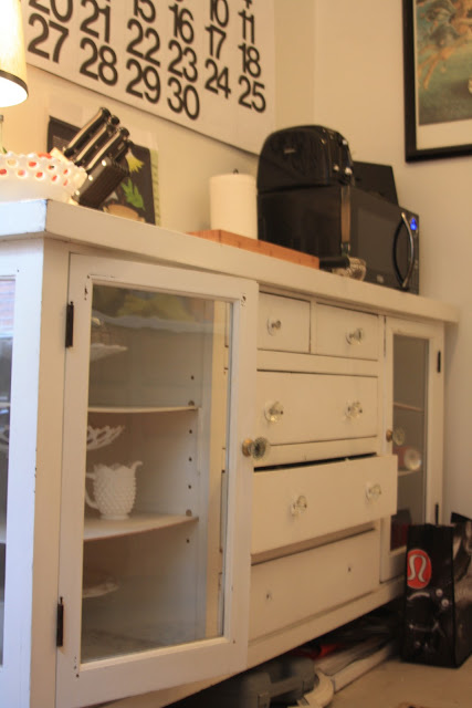 use a dresser as counter space in a small kitchen, before paint Rebuild Health and Home