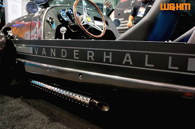 Vanderhall Tricycle Car at Al & Ed's AutoSound / A-E Distributing in @semashow 2018 by #wheelsandheelsmag