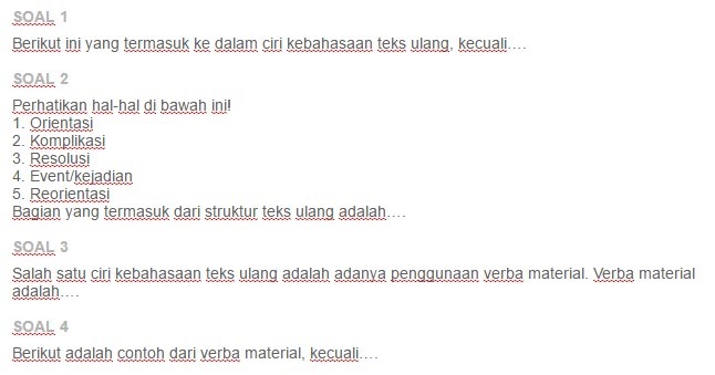 Contoh Soal Perbandingan Struktur Isi Dan Ciri Bahasa Dua Teks Cerita Ulang Ezy Blog