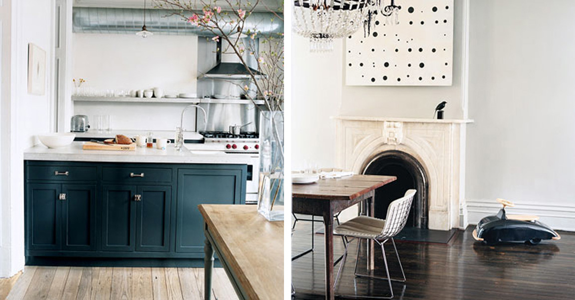 {BLACK. WHITE. YELLOW.} Jenna Lyons House Tour from Domino