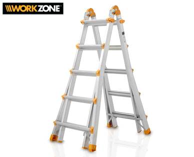 WORKZONE Multifunktionsleiter, 4 x 5 Sprossen Aldi Dein