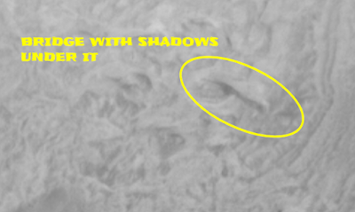 You can clearly make out the shadow underneath this Mars bridge.