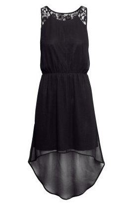 Black hi-lo maxi dress from H&M with lace detail