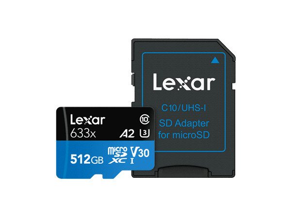 Lexar MicroSD 512GB 633x UHS-I US A2 V30 Class 10