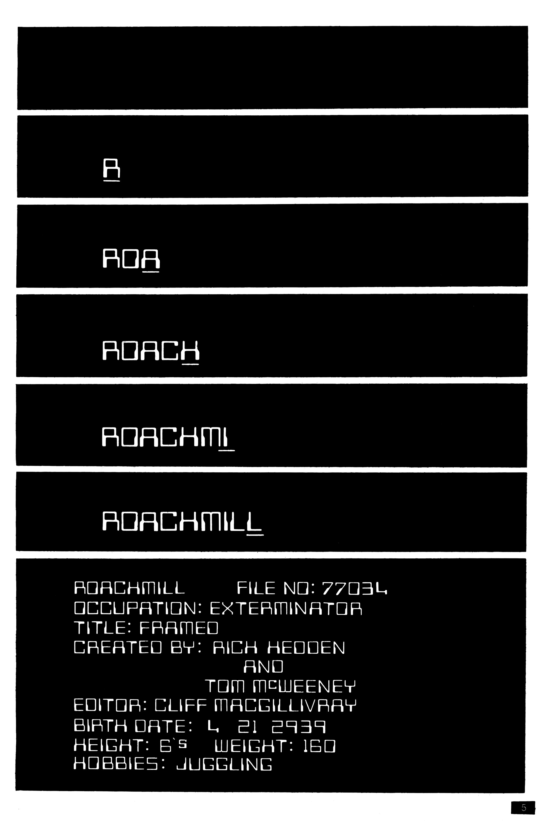 Read online Roachmill (1986) comic -  Issue #1 - 6